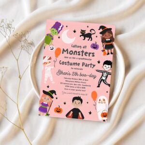 Editable halloween costume party invitation halloween spooktacular birthday party kids halloween costume party instant download 7ui 1