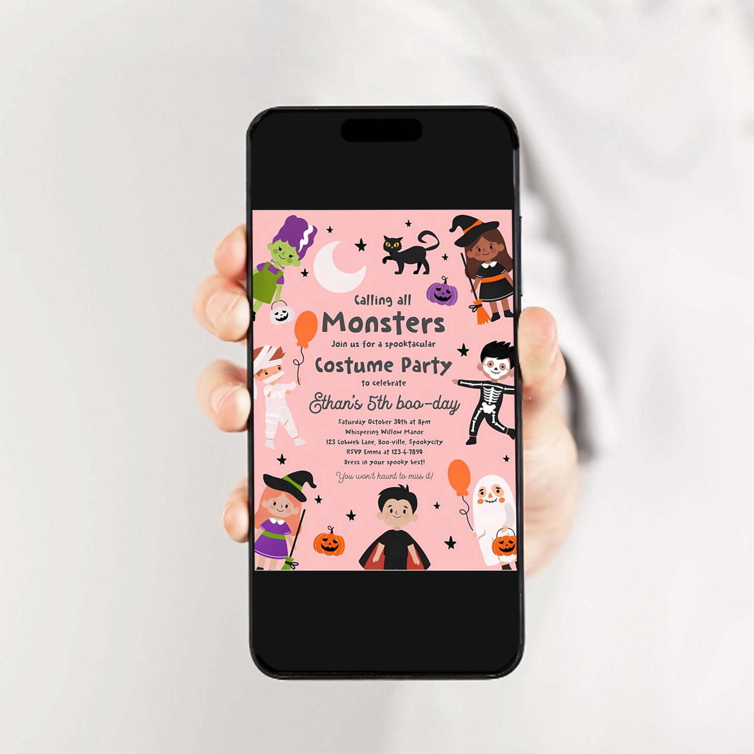 Editable halloween costume party invitation halloween spooktacular birthday party kids halloween costume party instant download 7ui 2