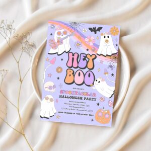 Editable halloween party invitation kids cute pink ghost halloween party spooktacular spooktacular halloween kids party instant download v7 1