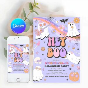 Spooktacular Invitation, Halloween Party Invitation Kids Cute Pink Ghost Halloween Party Spooktacular Spooktacular Halloween Kids Party