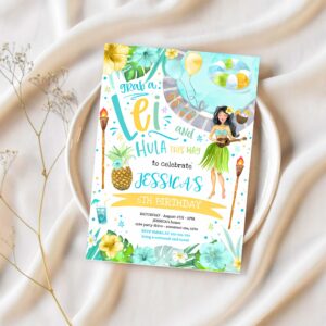 Editable hawaiian luau birthday invitation pineapple luau birthday party pineapple hawaiian birthday luau pool party 1