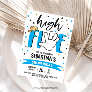 High Five Birthday Party Invitation Hi Five 5th Birthday Party, Boys Invitation