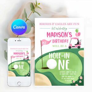 Hole in One Invitation, Hole in One Birthday Invitation