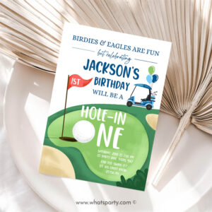 Golf Invitation, Hole in One Birthday Party, Golf First Birthday, Birthday Par-tee Golf Invitation