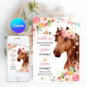 Horse Invitation, Horse Birthday Invitation