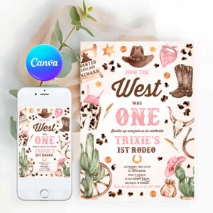 Cowboy Invitation, How The West Was One Birthday Party Invitation