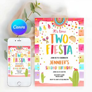 Fiesta Invitation, It's Time Two Fiesta Birthday Invitation
