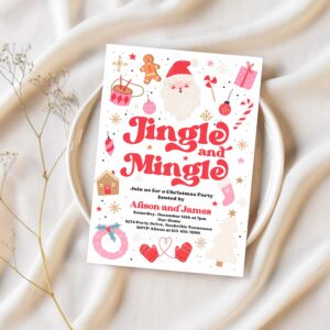 Editable jingle and mingle christmas party invitation jingle and mingle holiday party invitation santa christmas party instant download hhy 1