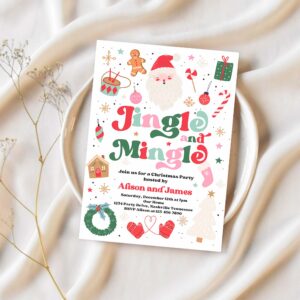 Editable jingle and mingle christmas party invitations jingle and mingle holiday party invitation santa christmas party instant download hhy 1