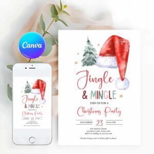 Jingle And Mingle Invitation, Jingle Mingle Christmas Party Invitation