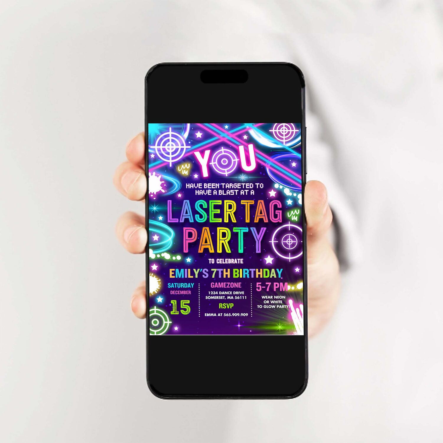 Editable laser tag birthday party invitation neon glow laser tag birthday party neon glow laser quasar birthday party instant download c3 2