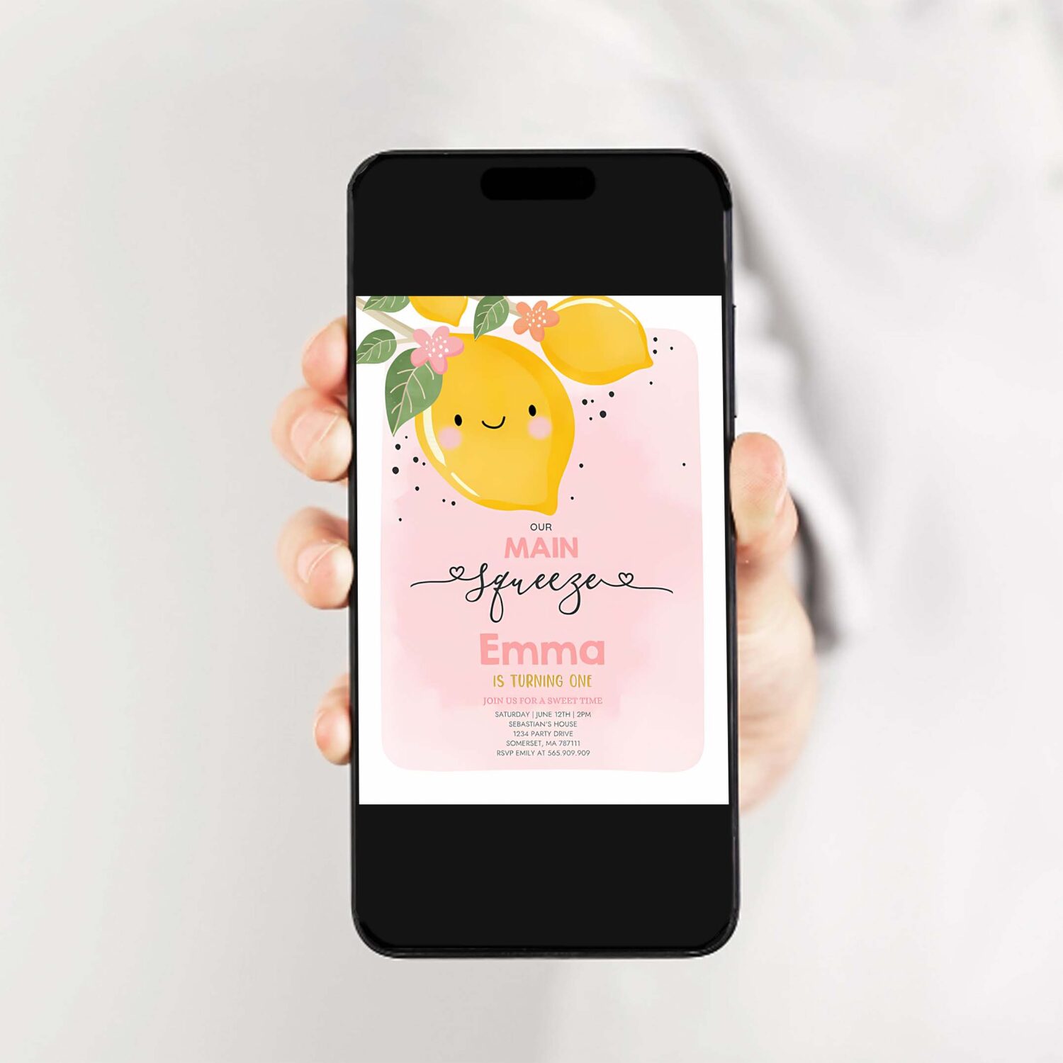 Editable lemon birthday invitation our main squeeze birthday invitation citrus lemonade birthday sunshine birthday 2