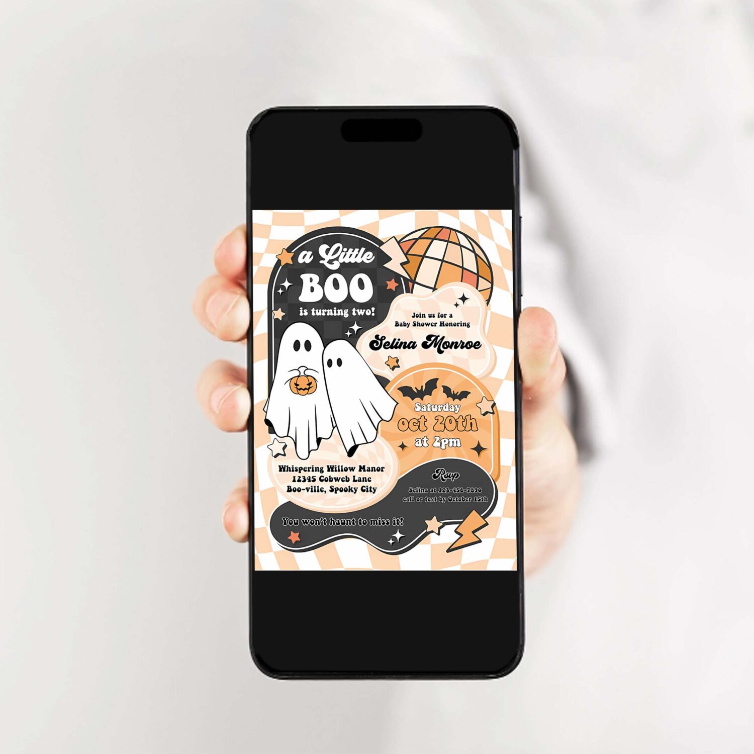 Editable little boo baby shower invitation gender neutral ghost baby shower invitation halloween boy ghost baby shower instant download yt4 2