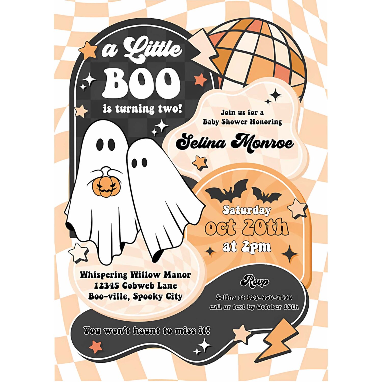 Editable little boo baby shower invitation gender neutral ghost baby shower invitation halloween boy ghost baby shower instant download yt4 4