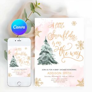 Baby Shower Invitation, Little Snowflake on The Way Baby Shower Invitation