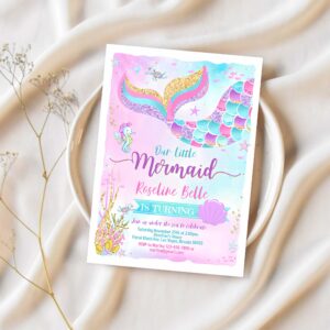 Editable mermaid birthday invitation mermaid invite under the sea birthday party 1