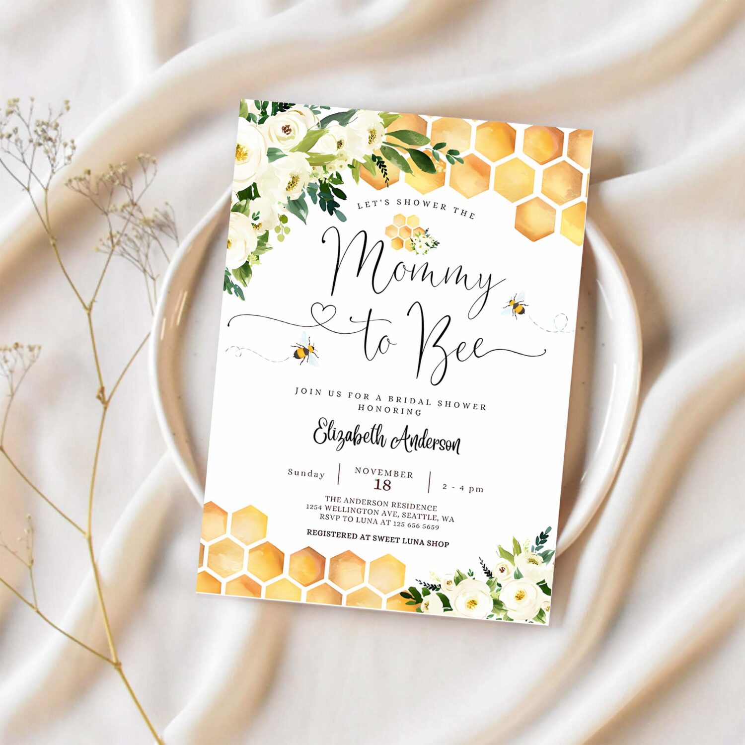 Editable mommy to bee baby shower invitation gender neutral mommy to bee baby shower invite printable template 1