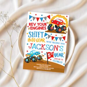 Editable monster truck invitation monster truck birthday invitation truck invitation monster truck birthday party 1