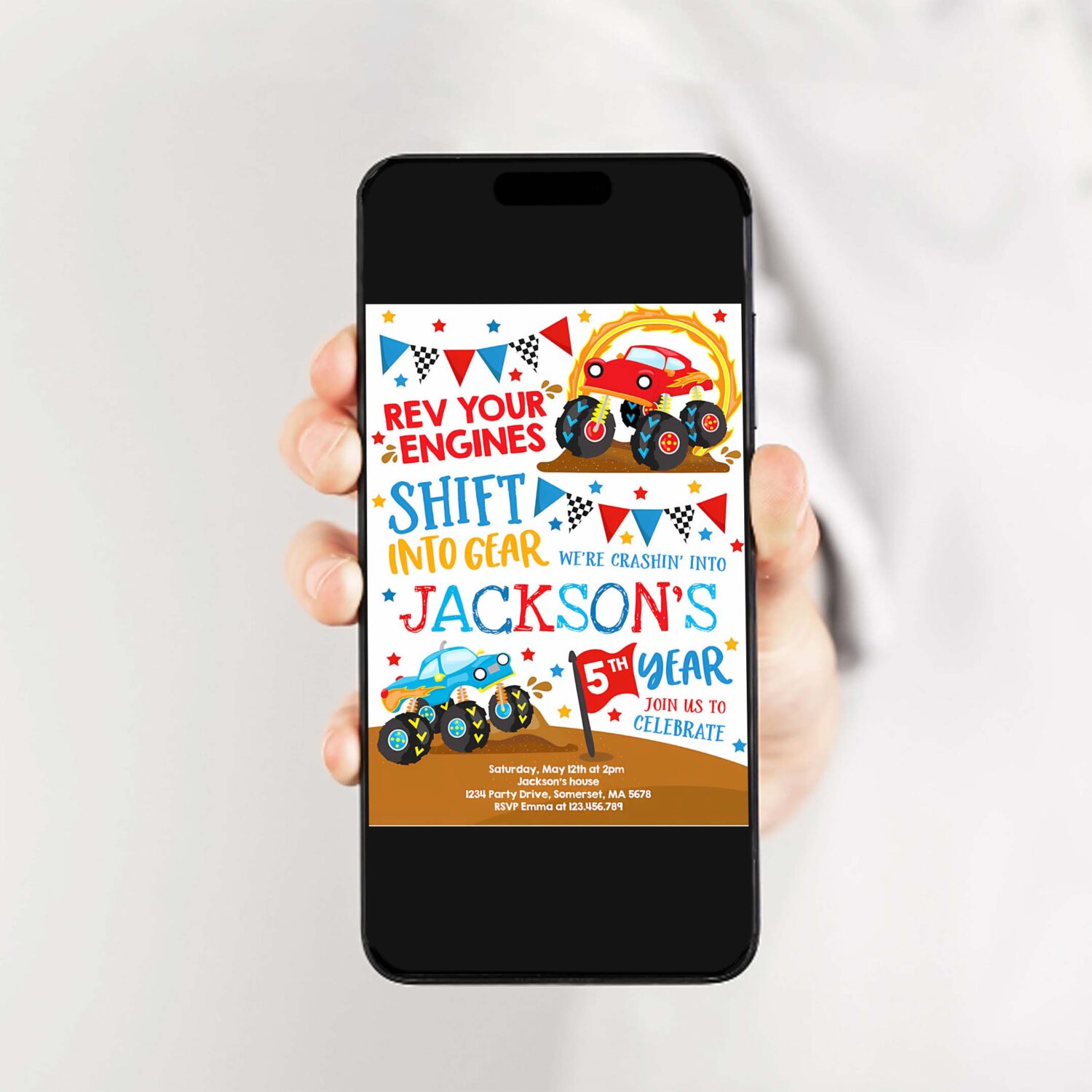 Editable monster truck invitation monster truck birthday invitation truck invitation monster truck birthday party 2