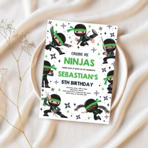 Editable ninja birthday invitation karate birthday invitation warrior birthday party martial arts ninja party 1