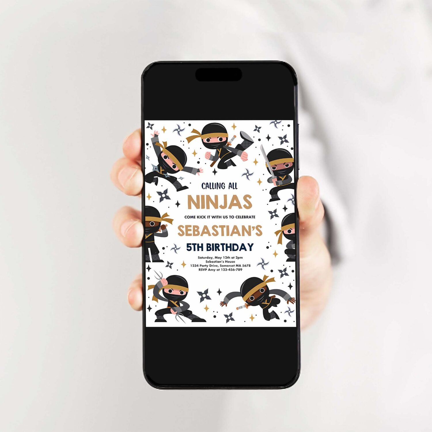 Editable ninja birthday party invitation karate birthday invitation warrior birthday party martial arts ninja party 2