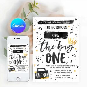 Notorious One Birthday Invitation