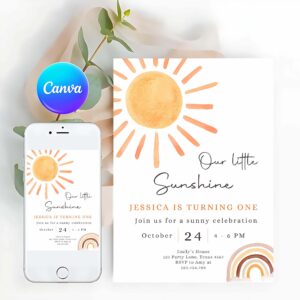 Fun In The Sun Invitation, Our Little Sunshine Birthday Invitation