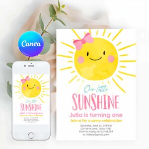 Fun In The Sun Invitation, Our Little Sunshine Birthday Invitation