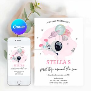Outer Space Invitation, Outer Space Birthday Invitation