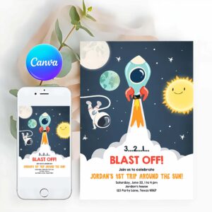 Outer Space Invitation, Outer Space Birthday Invitation