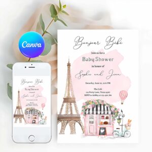 Paris Invitation, Paris Baby Shower Invitation