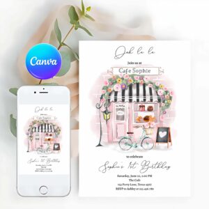 Paris Invitation, Paris Birthday Invitation