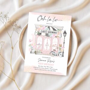 Editable paris birthday party invitation french parisian cafe tea party 1st birthday oh la la paris patisserie party 1