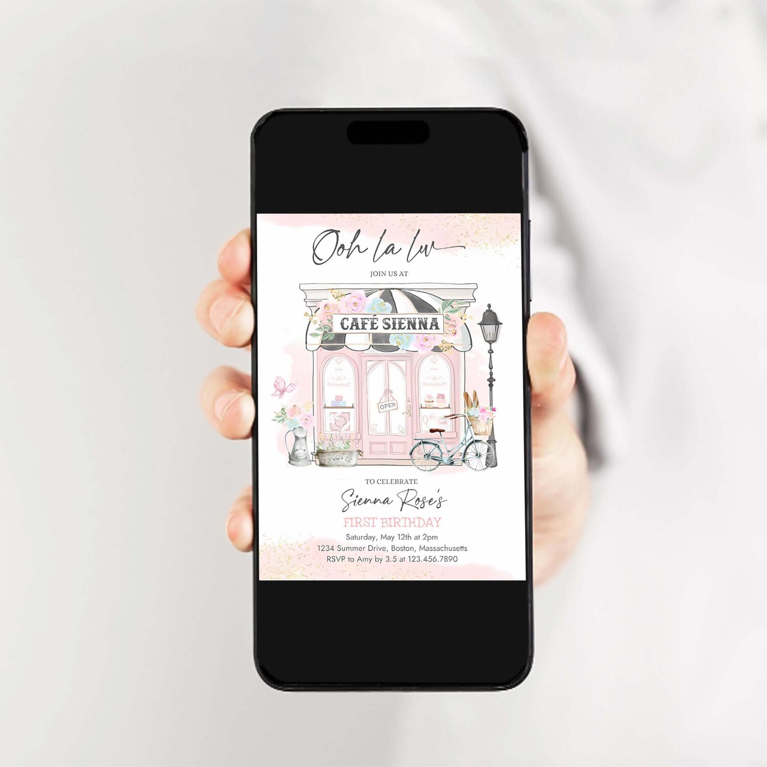 Editable paris birthday party invitation french parisian cafe tea party 1st birthday oh la la paris patisserie party 2