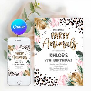 Party Animal Invitation, Party Animals Birthday Invitation