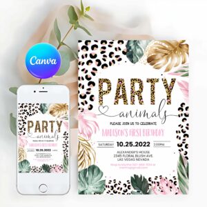 Party Animal Invitation, Party Animals Birthday Invitation