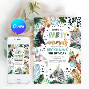 Party Animal Invitation, Party Animals Birthday Invitation