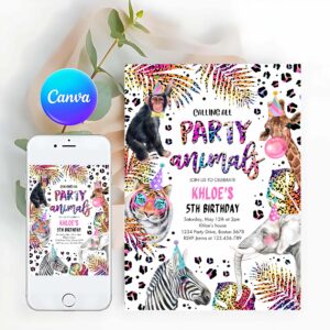 Party Animal Invitation, Party Animals Birthday Invitation