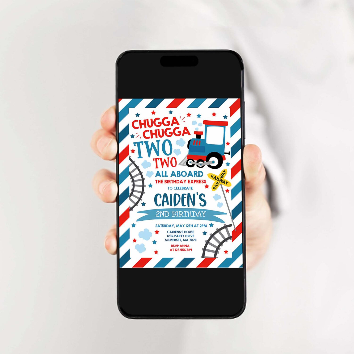 Editable party chugga chugga two two train birthday invitation chugga chugga choo choo party two two train party invite instant download tc 2