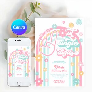 Peace Out Invitation, Peace Out Single Digits Birthday Invitation