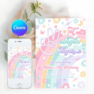 Peace Out Invitation, Peace Out Single Digits Birthday Party Invitation