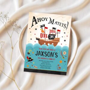 Editable pirate birthday party invitation pirate ship invitation pirate party treasure map invitation pirate party 1