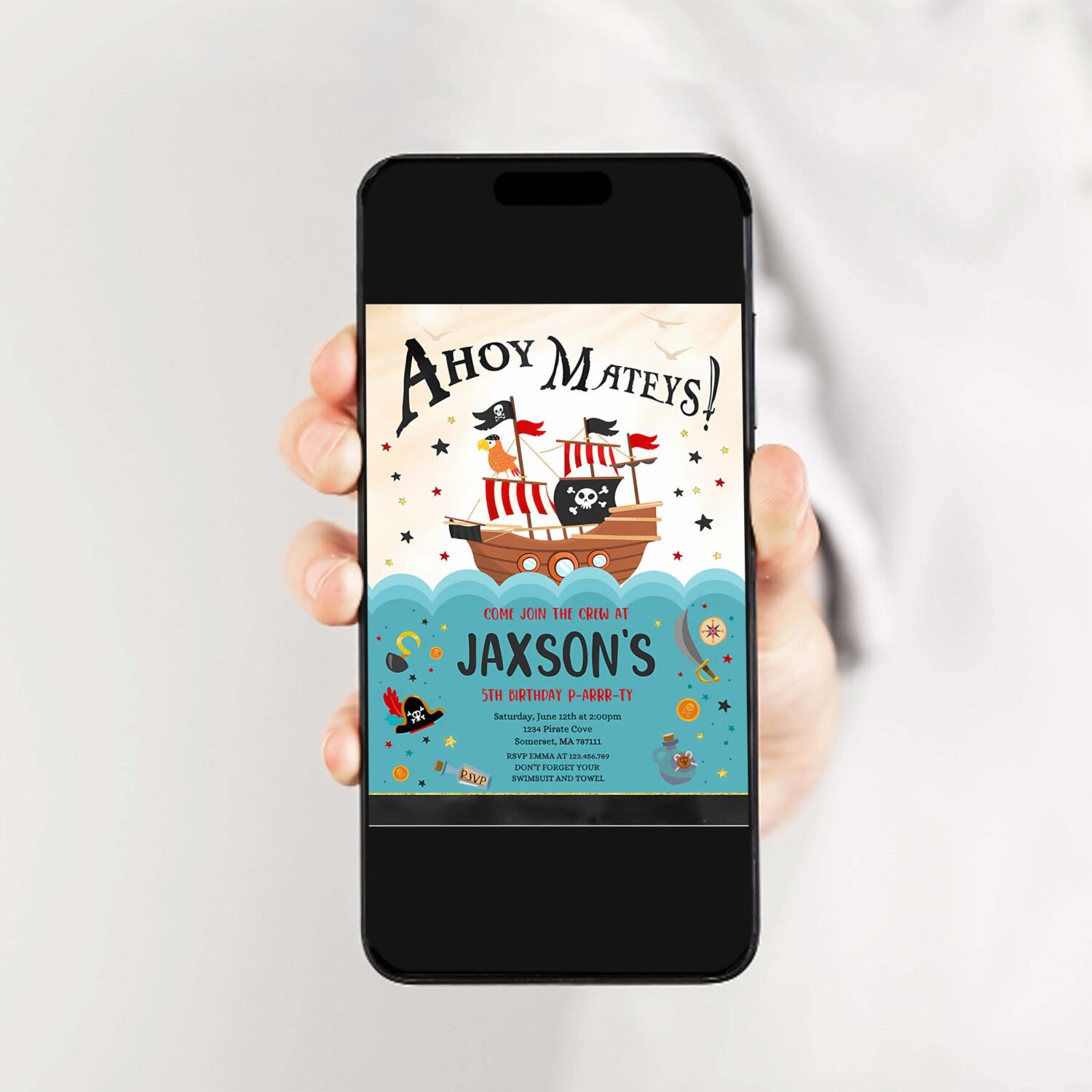 Editable pirate birthday party invitation pirate ship invitation pirate party treasure map invitation pirate party 2