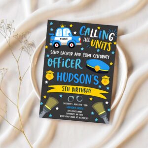 Editable police invitation police birthday invite police officer invitation cop invite policeman party police party 1