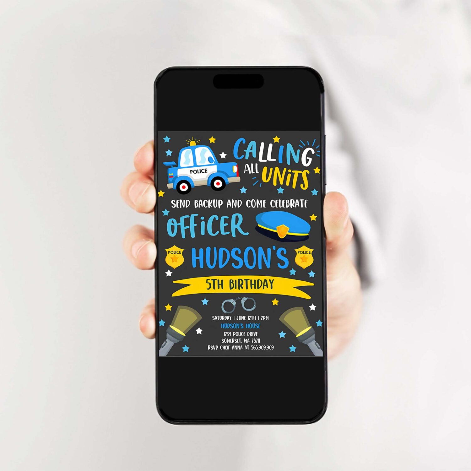 Editable police invitation police birthday invite police officer invitation cop invite policeman party police party 2