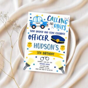 Editable police party invitation police birthday invitation police officer invitation cop invite policeman party police party 1