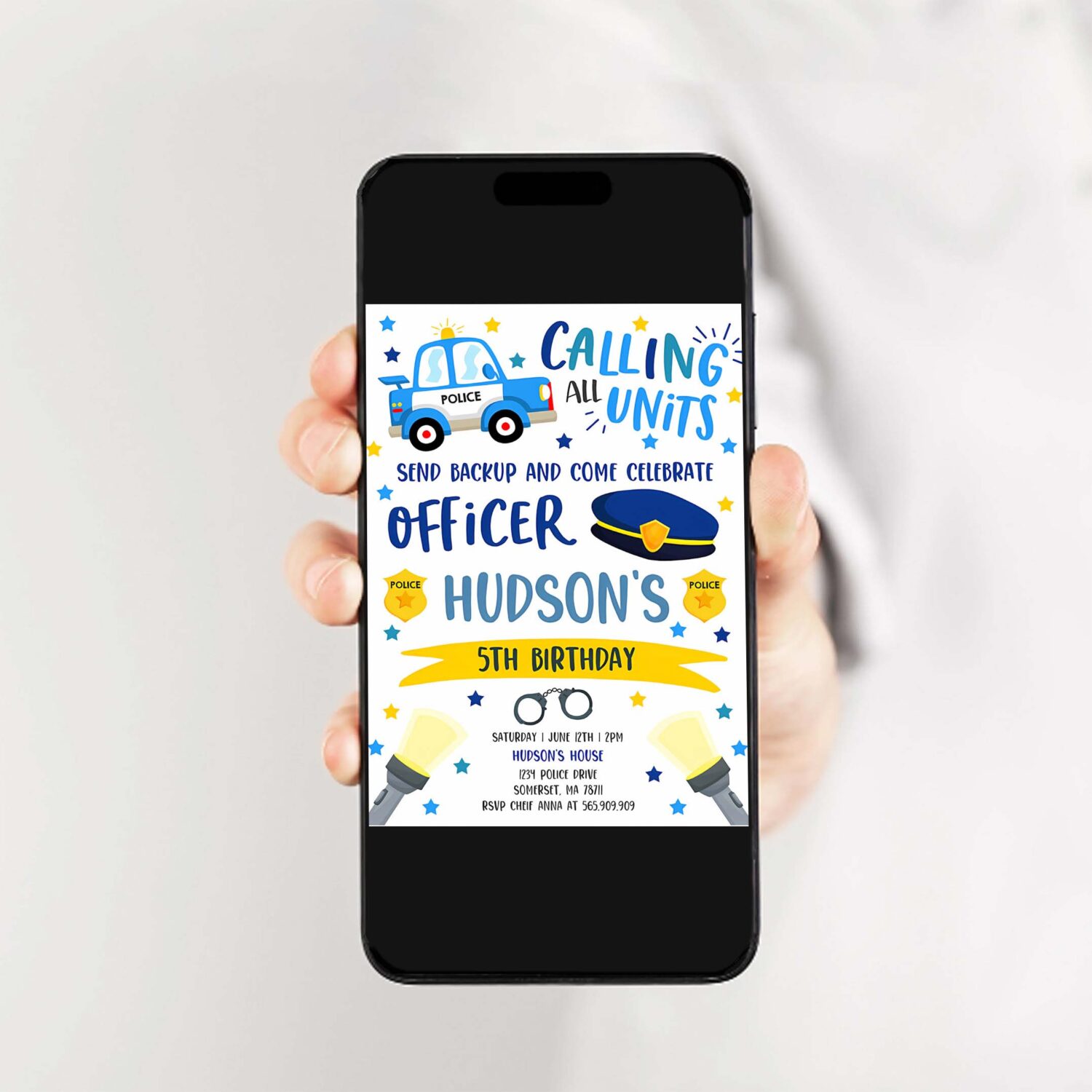Editable police party invitation police birthday invitation police officer invitation cop invite policeman party police party 2