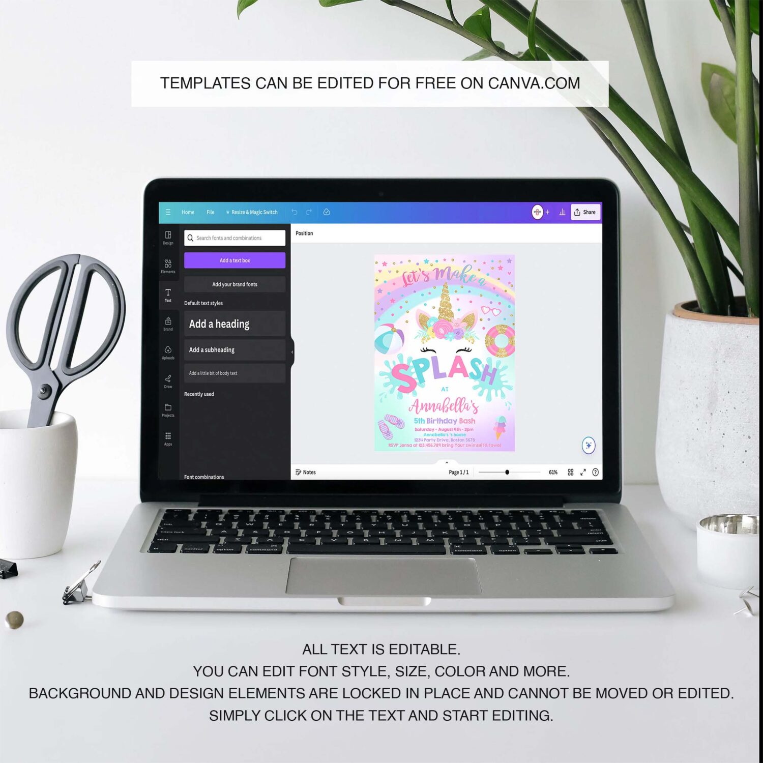 Editable pool party invitation unicorn pool party invitation unicorn pool float splish splash pool party bash 3
