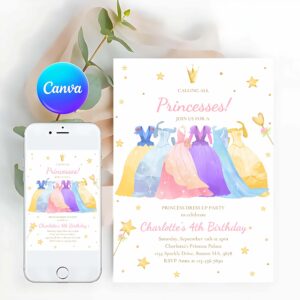Princess Invitation, Princess Birthday Invitation