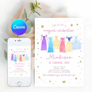 Princess Invitation, Princess Birthday Invitation